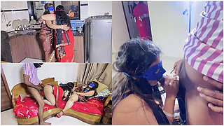 Step Stepdaughter Shruti with Stepmom Nadiya Hardcore Fucking Step by Step Threesome Sex Hindi Audio