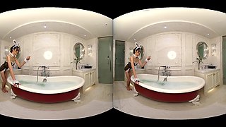 Bathroom Play With Sexy Rabbit Cosplay - Brunette Nonnude