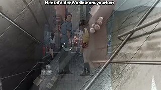 Fantastic babe with long pink hair and mega big boobs gets laid in anime sex tube video