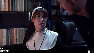 Russian Redhead Nun Used in Freeze Time Fuck - Hot Blasfemy Real Life Doll Sex with Sata Jones