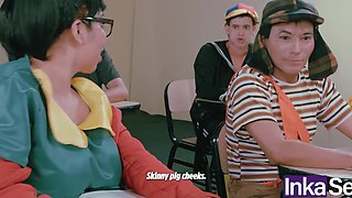 Sex school lesssion: latina girl with twintails gets pounded doggystyle