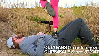 Outdoor Trampling in Boots, Amateur Femdom Jozi Trample