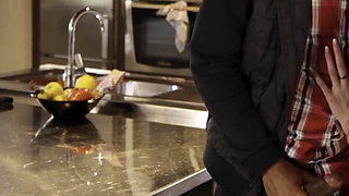Melina May is without husband at home and seduces the kitchen planner