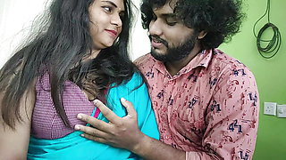 Saree removal and hot romance with sex by Vaishnavy and Sharun Raj, Mallu couple hot saree removal romance and doing sex