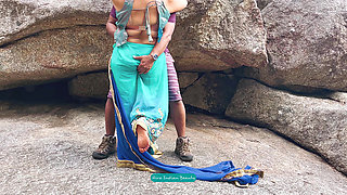 Indian Couple Romance in Outdoor - Saree Sex - Saree Lifted up and Ass Spanked