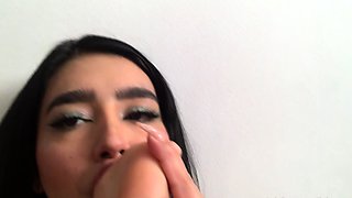 Blonde tight pussy babe solo toy fun in glamour masturbation