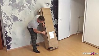 German MILF Sandra Sturm with Big Boobs Joins Threesome After Catching Friend with Sex Doll