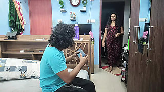 Mallu hot wife sex with step brother while her husband not in home, Mallu step brother seduces step sister and fucking
