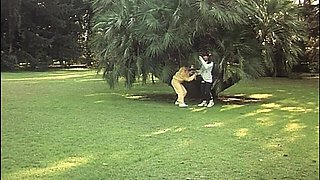90's Teeny Fucks with Janitor in College Garden