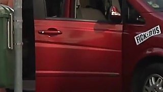 Two milf pick up young guy and fuck him in the car