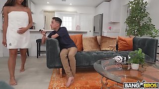 BANGBROS - Sasha Joy button Makes Her Sonny Juan Poke Her Cunt With A Fake penis Until He Jams His Own Man meat In Her Slit