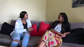 Horny african ebony sluts finger and eat black pussy