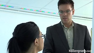 hot sexy milf plays the office slut addicted to cock