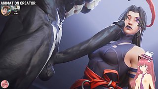 Venom dominates Psylocke and fills her up with symbiotes in this wild animation featuring Jazziuu