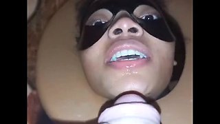 Brunette Latina Slave Swallows Cum Through Her Nose - Extreme Deepthroat Foot Worship