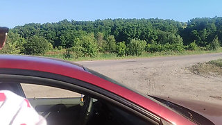 Hot Roadside Sex with Passenger - Wild Doggy to Orgasm