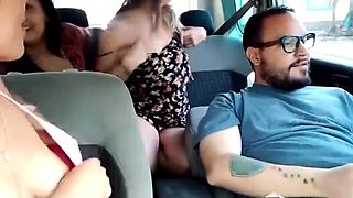 Foursome in car