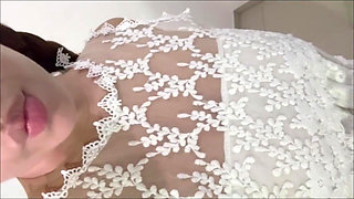 Her Arab Egyptian Husband Cuckold Ask Wife to Wear Her Wedding Dress His Friend Wanted to Try Out the Wedding Night