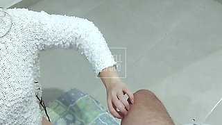 Latina wife gives her husband the best blowjob