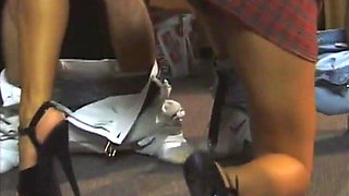 Brunette babe in an extreme gangbang with 6 men