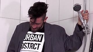 Lovely big boobs MILF fucked in the batroom