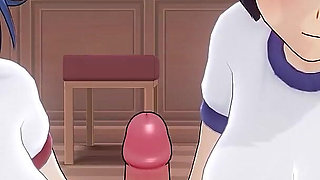 Two College Girls in Tracksuit Suck One Cock in the Locker Room