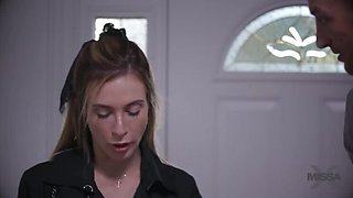 Blonde Aiden Ashley Cheats in Lingerie - Creampie & Cum in Mouth