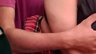 Girl Seduce Stepbrother for Sex with Her New Short School Uniform