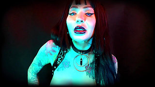 Spit Eater Simp for Goth Mistress - POV, Spitting, Humiliation JOI, Gothic, Black Lips