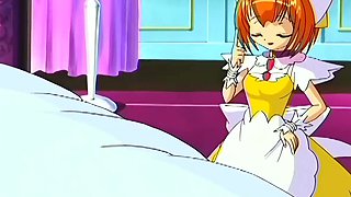 Sexy anime maid sucks dick