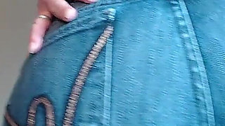 Tease in Tight Blue Jeans