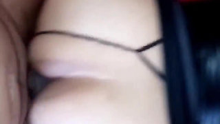 Peruvian slut gets milk in her ass