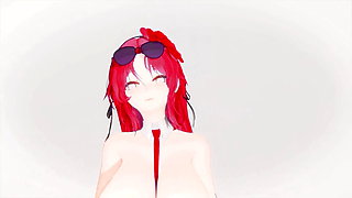 Azur Lane Alsace Hentai Nude Dance Savage Hot Sexy Big Boobs Mmd 3D Red Hair Color Edit Smixix