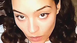 Sexy Latina Girl on Her Knees Asking You to Fill Her Mouth with Milk