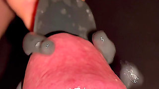 Very Close up Cumshot with Vibrator No Hands POV