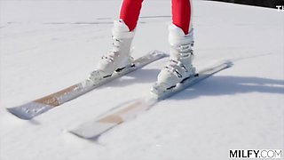 Ski Instructor Brandi Teaches Young Stud New Tricks