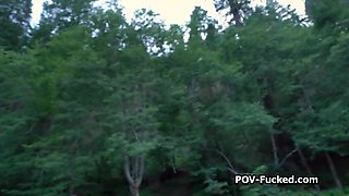 Meeting and nailing stranger in the nature