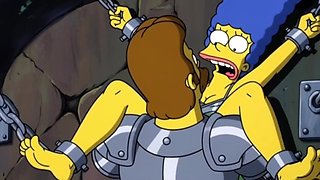 Slut in Chains Takes His Cum. Erotic Fantasy. Cartoon Parody of the Simpsons