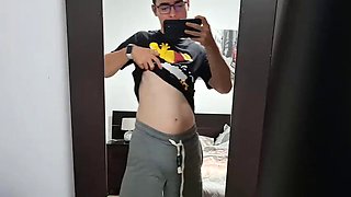 Cute boy Jerking His Big Dick  Moaning while CUMMING HARD
