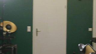 Cute Rubber Maid Girl Fucks Herself While Cleaning