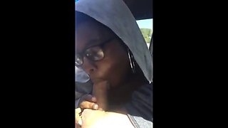 Black girl suck her white boyfriend in car