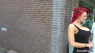 German Redhead Teen Lexy Seduce to Fuck Outdoor by Stranger