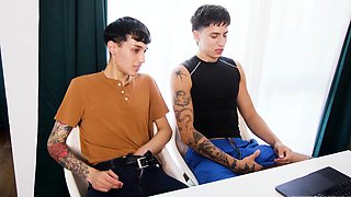 Dante Snoww jerk off together with Angel Elias