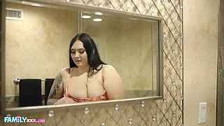 FAMILYXXX - New Curvy Thick Stepsis Makes His Dick Really Hard: Big Tits, Big Ass  Blowjob Porn