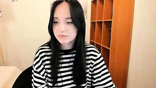 Cute curly brunette solo webcam masturbation