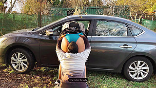 Hijab MILF Outdoor Car Romance - Ass Kissing, Face Sitting and Big Ass Love Making