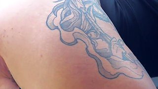 Drinking Liters of Pee in All Day, We Get "caught" High Risk, Anal Creampie Out of the Car