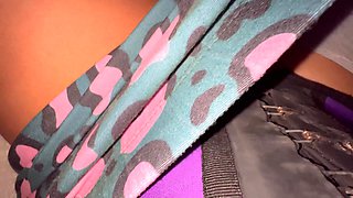 Close-up Latina POV masturbation in panties with nipple touching