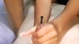 Femdom Mistress Badkittyb Deep Urethral Insertion with Huge 30cm Dilator & Fast Handjob