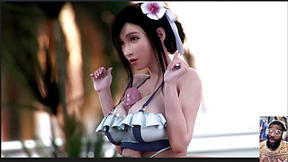 Big Breast Tifa Titty Fuck on the Beach, Bald Pussy Vivian Fuck, Panam and Judy Mouthjob
